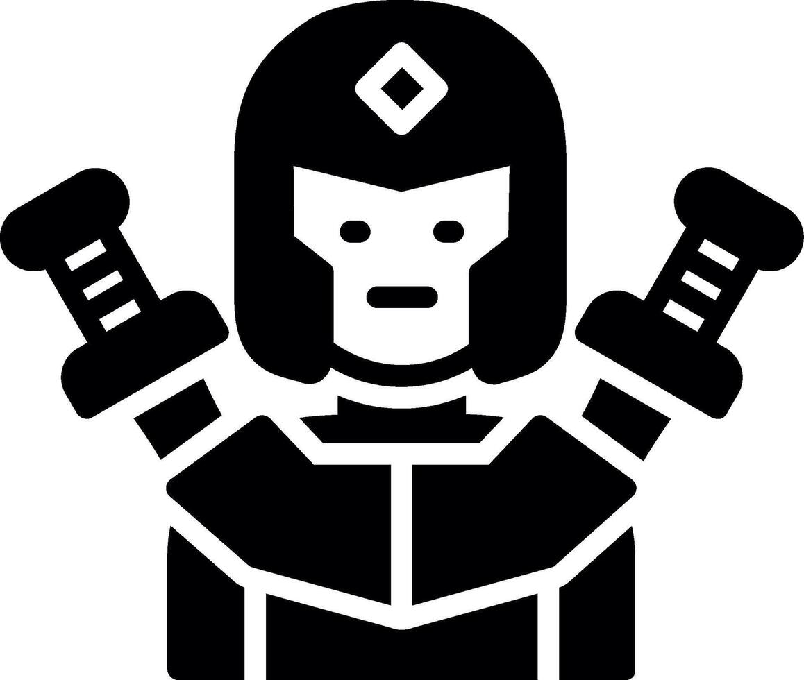 Warrior Glyph Icon Design vector