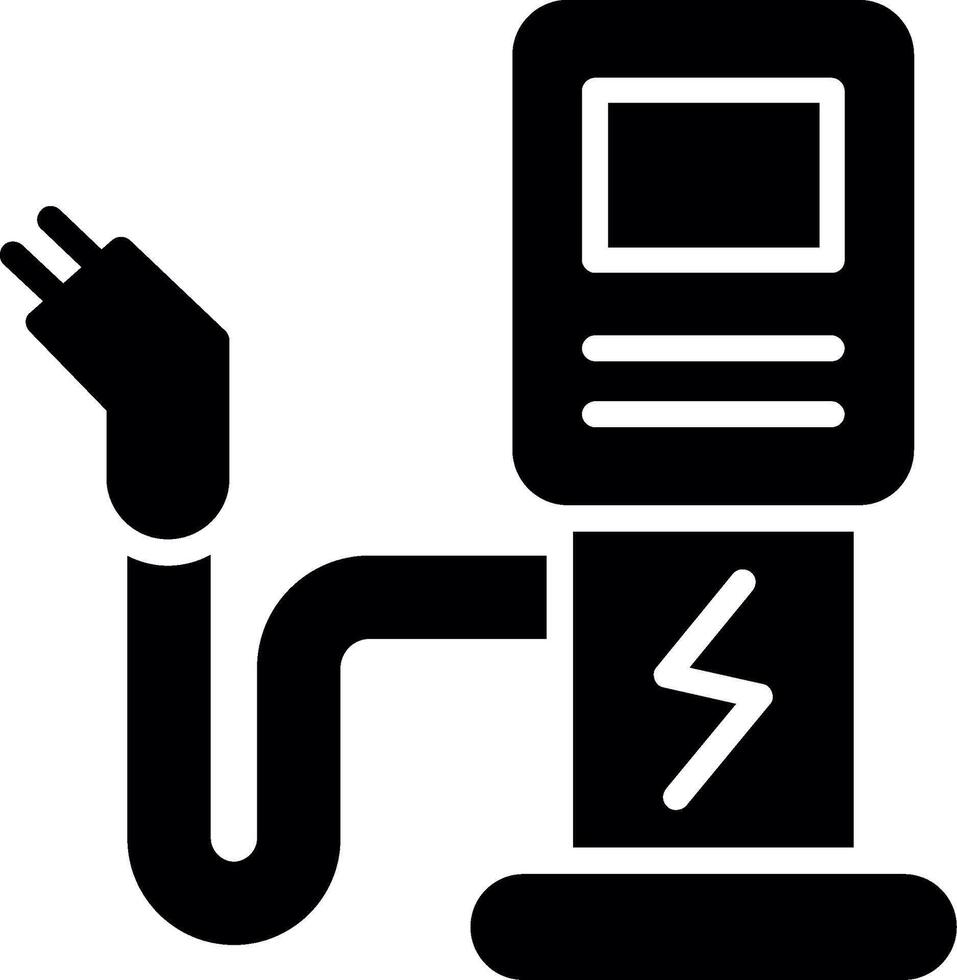 Charging Station Glyph Icon Design vector
