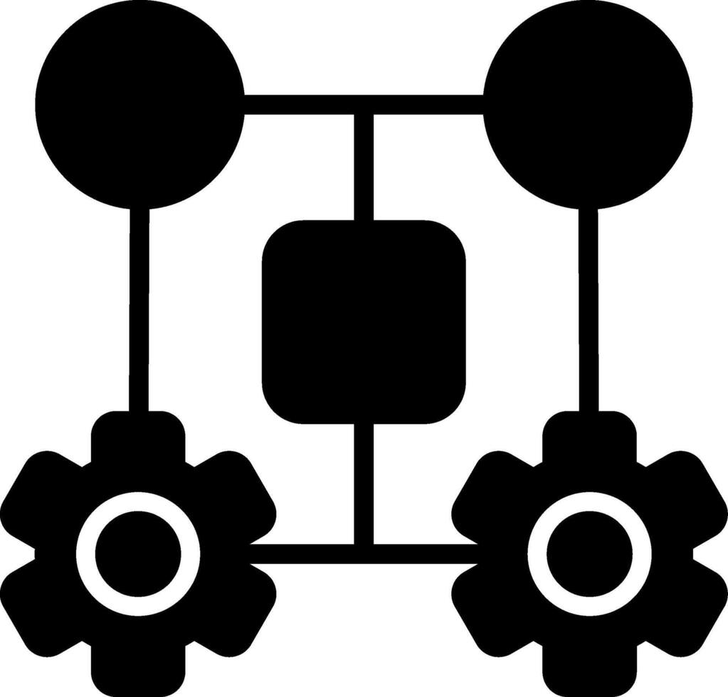 Machine Learning Glyph Icon Design vector