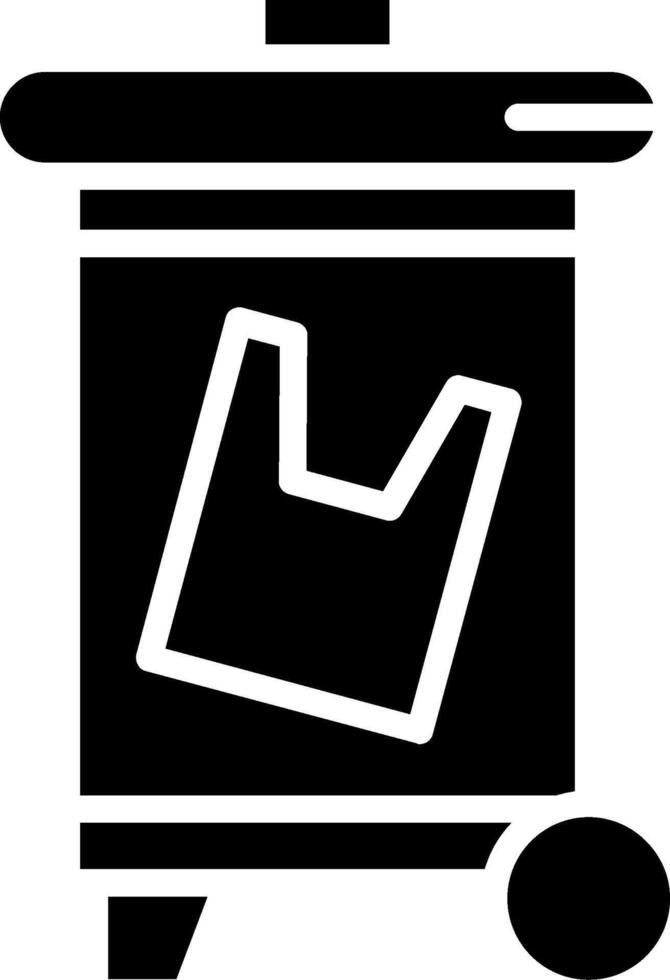Trash Bin Glyph Icon Design vector