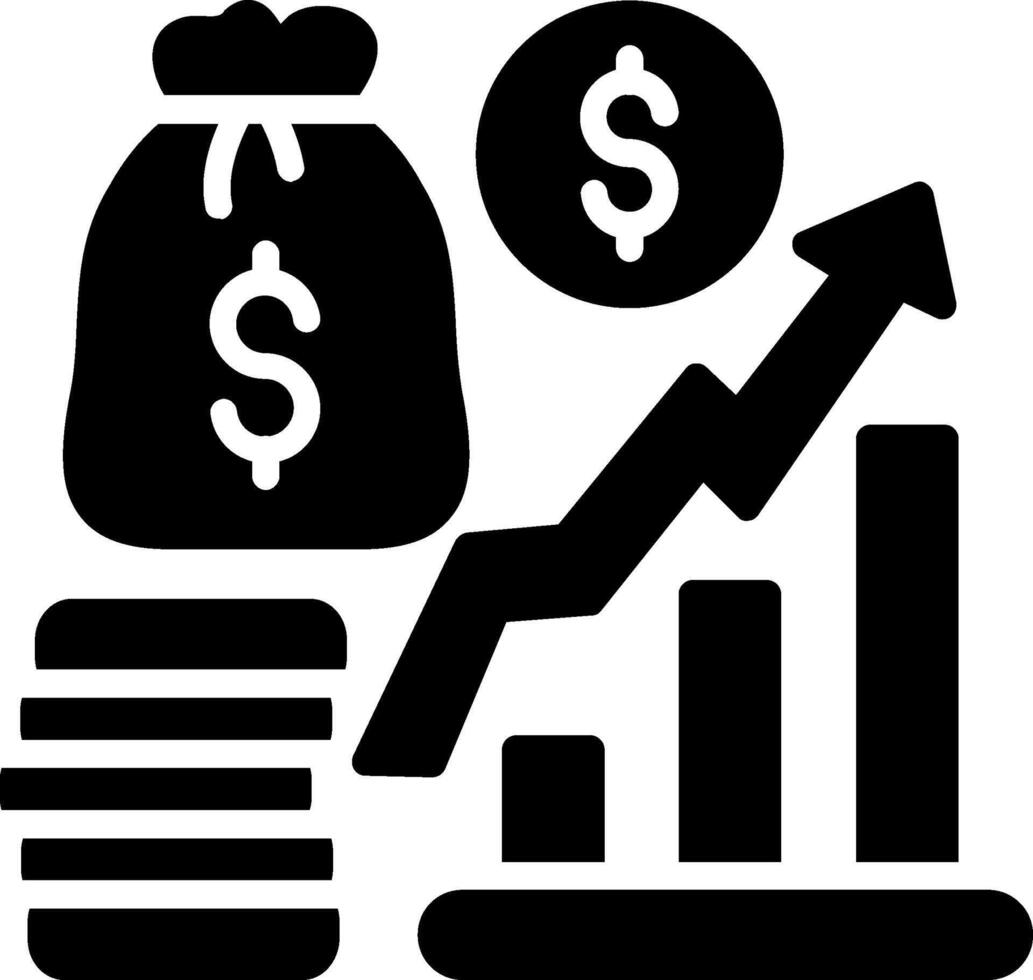 Rising Glyph Icon Design vector