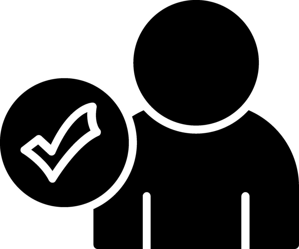 Verified User Glyph Icon Design vector