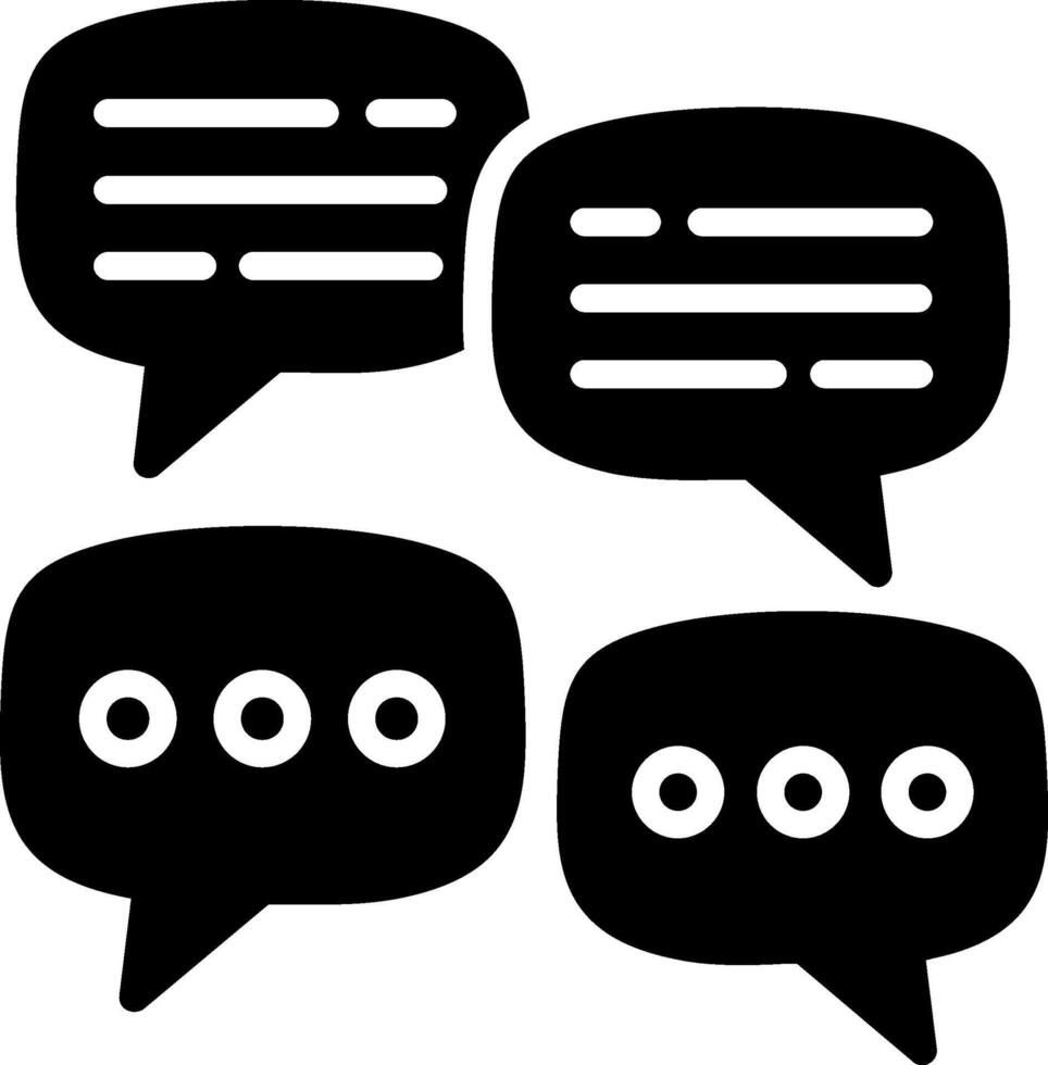Comments Glyph Icon Design vector