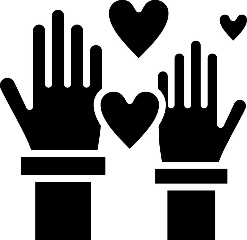 Hands up Glyph Icon Design vector