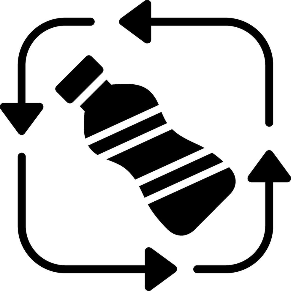 Recyclable Plastic Glyph Icon Design vector