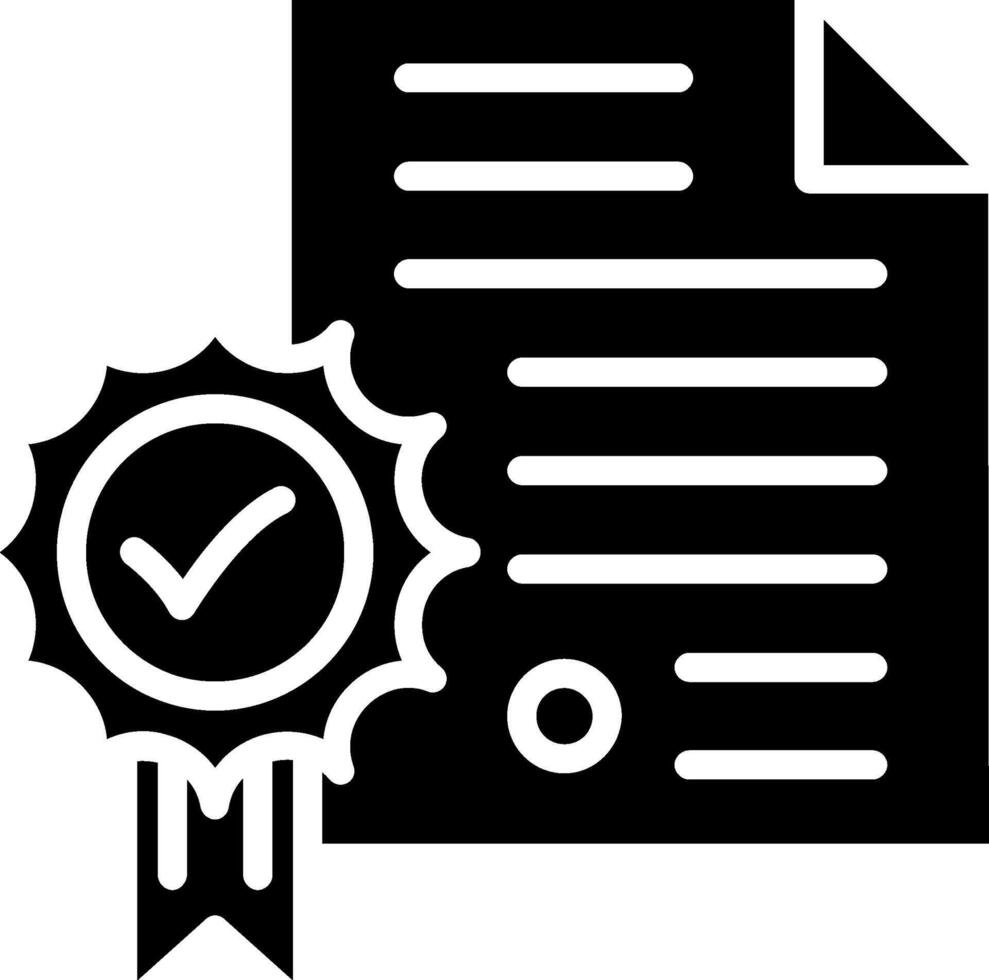 Certificate Glyph Icon Design vector