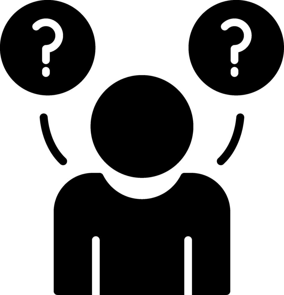 Doubt Glyph Icon Design vector