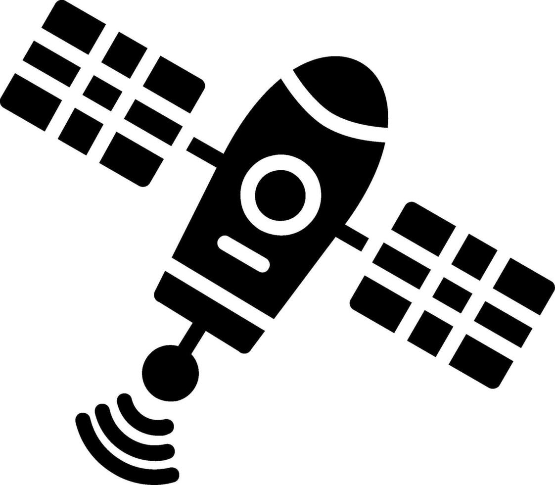 Space Station Glyph Icon Design vector