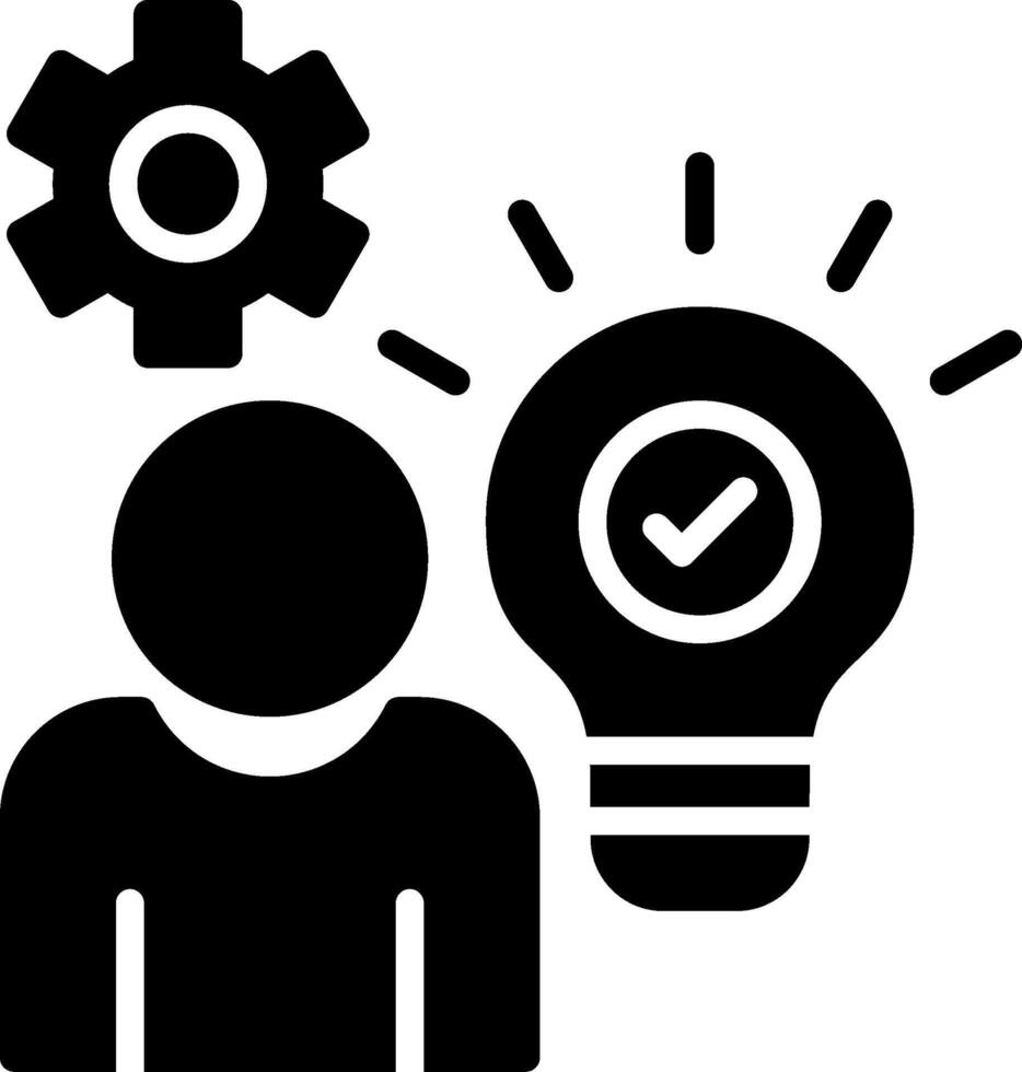 Solution Glyph Icon Design vector