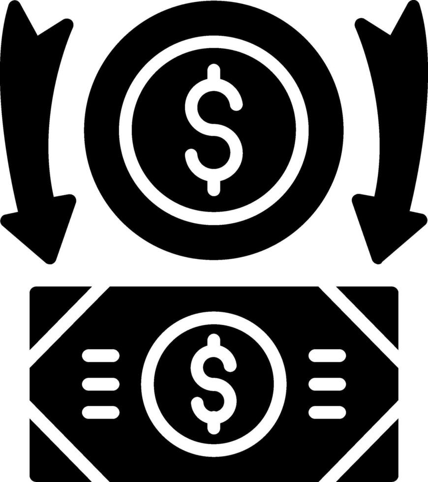 Money Loss Glyph Icon Design vector