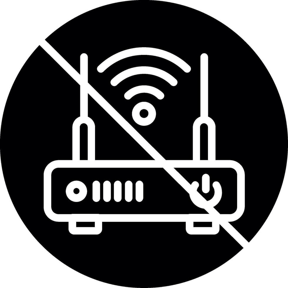 No Router Glyph Icon Design vector