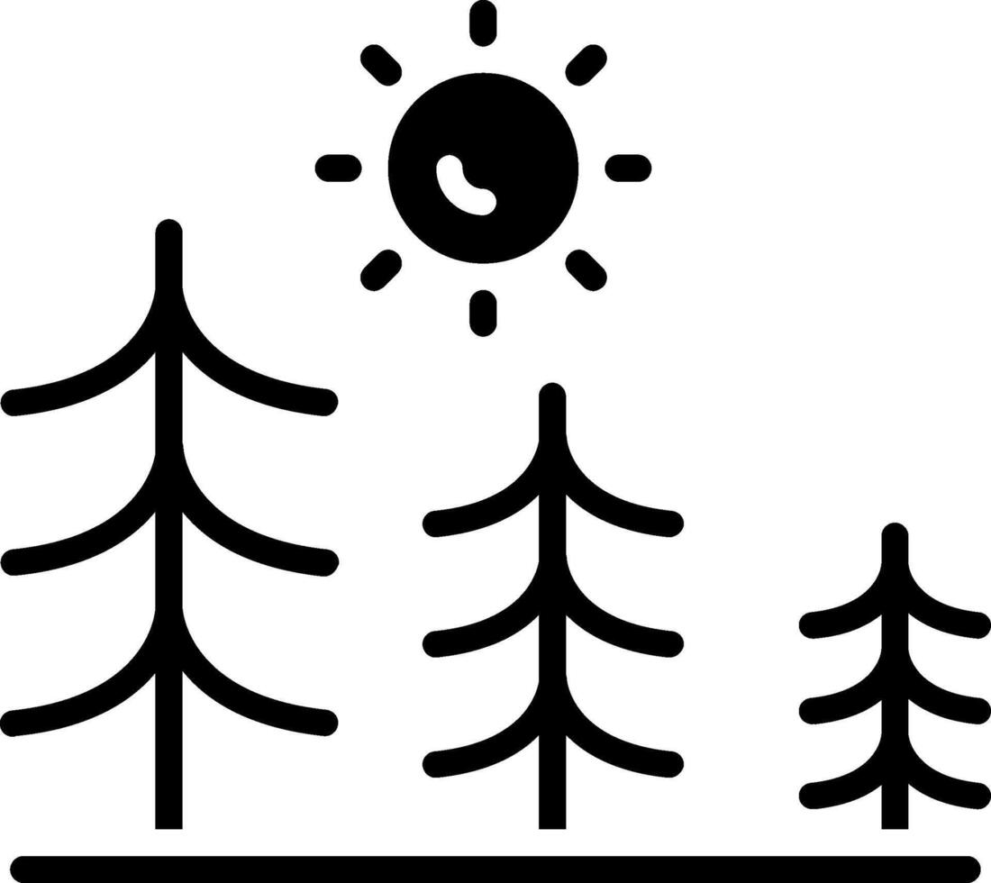 Pine Forest Glyph Icon Design vector