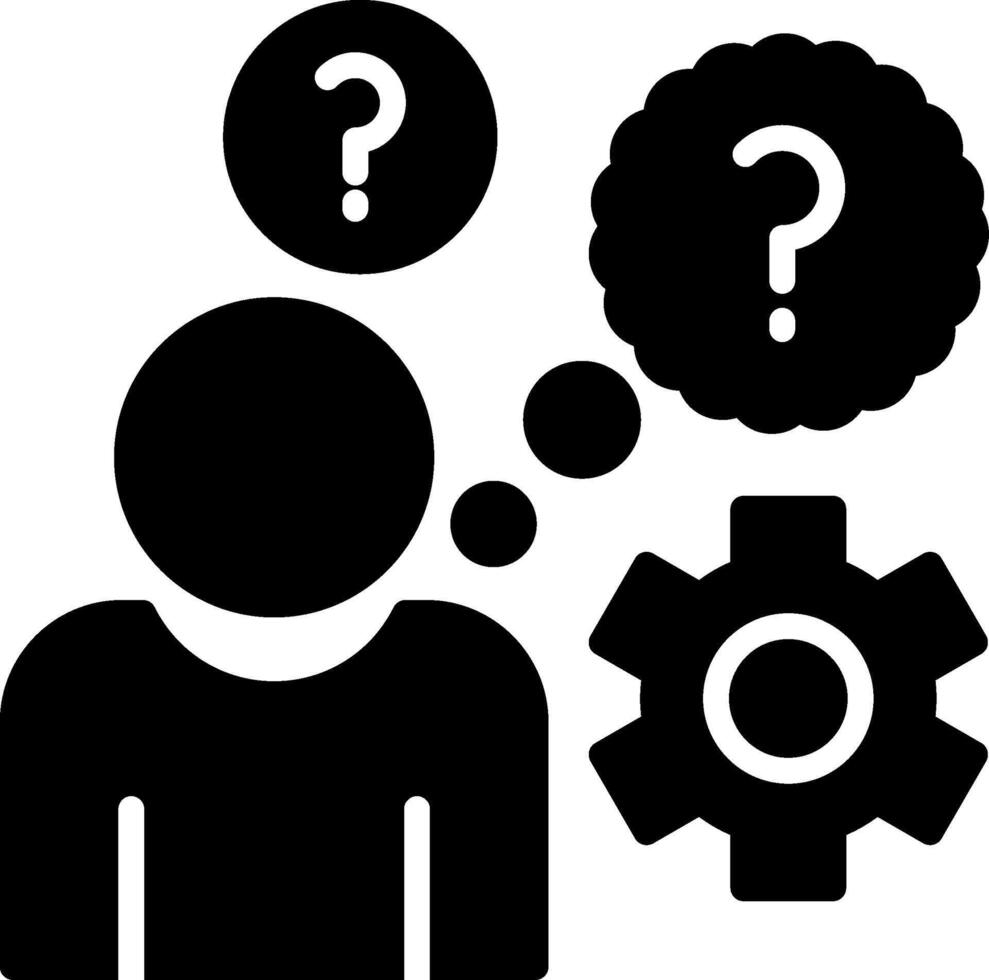 Think Glyph Icon Design vector