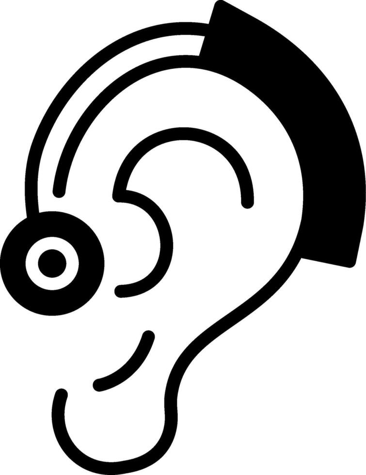Hearing Aid Glyph Icon Design vector