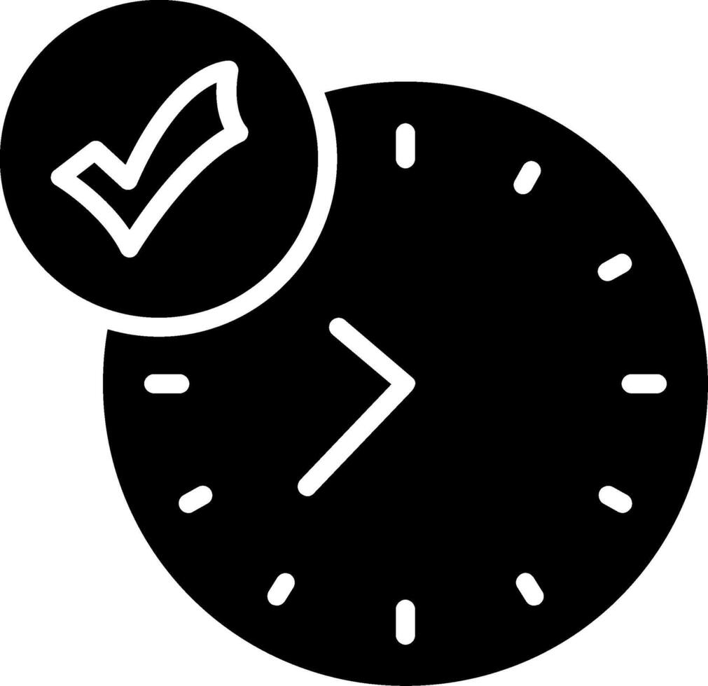 Clock Glyph Icon Design vector