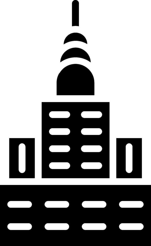 Chrysler Building Glyph Icon Design vector