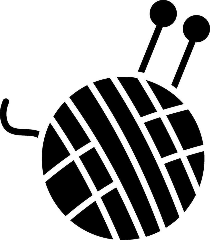 Knitting Glyph Icon Design vector