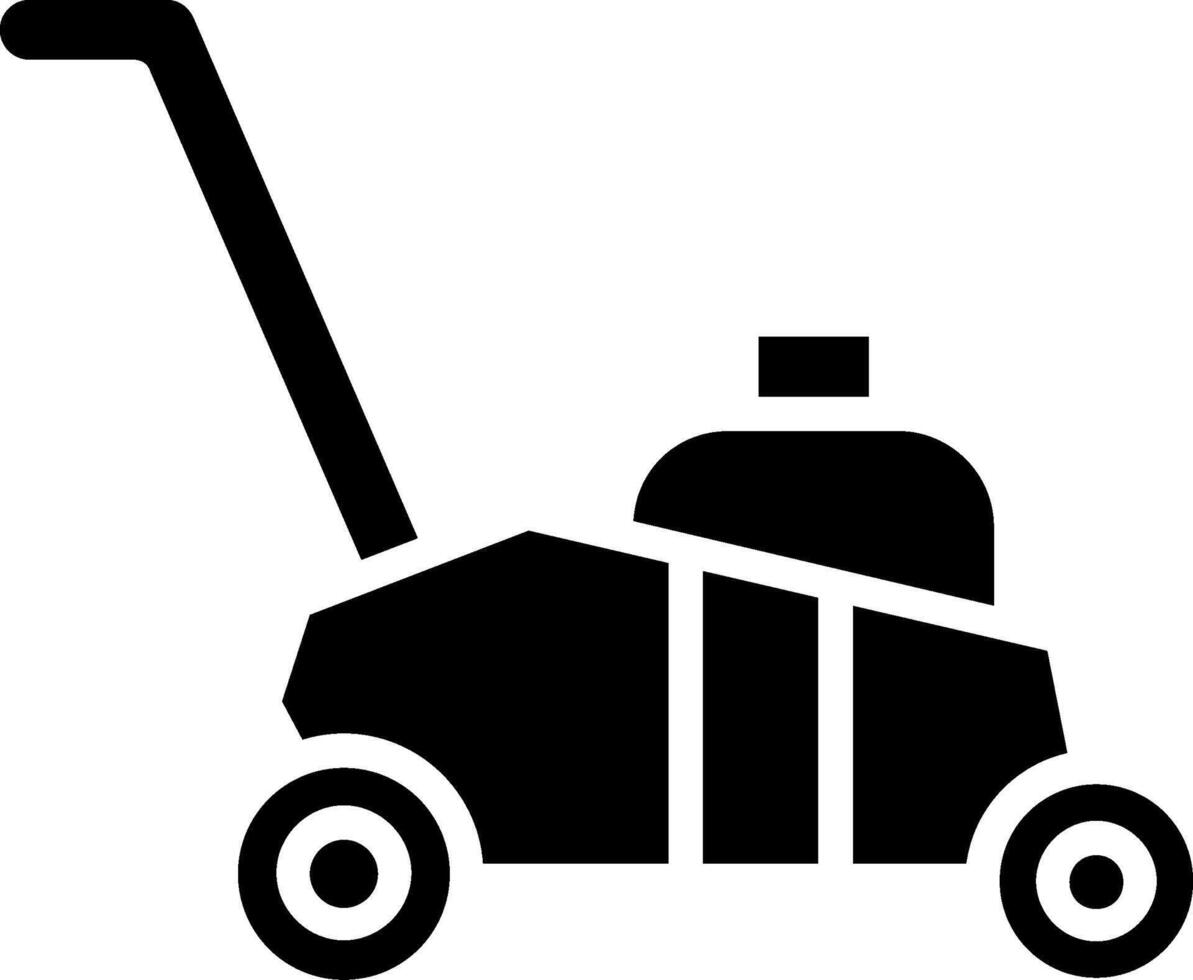 Lawnmower Glyph Icon Design vector