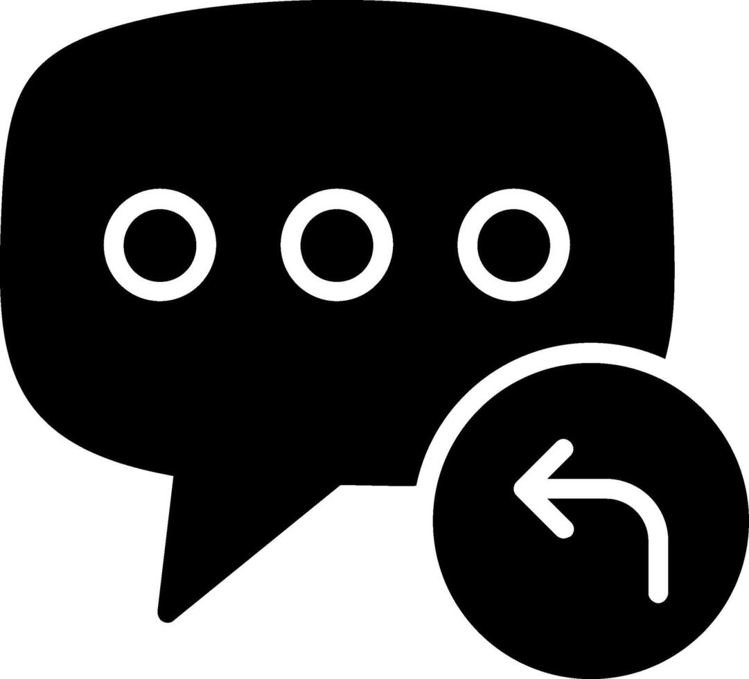 Reply Glyph Icon Design vector