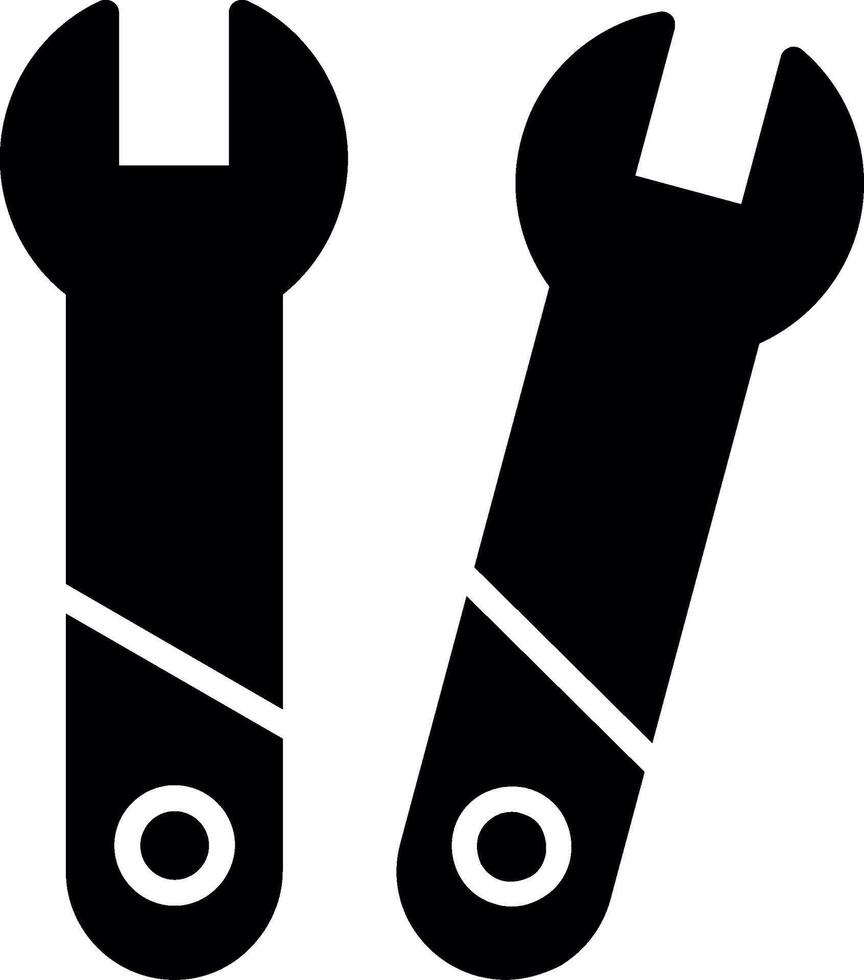 Wrench Glyph Icon Design vector