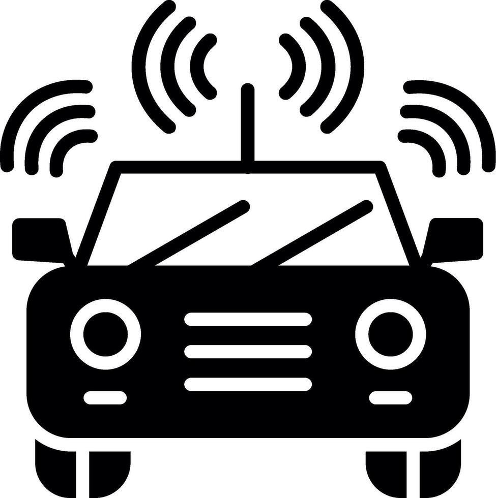 Autonomous Car Glyph Icon Design vector