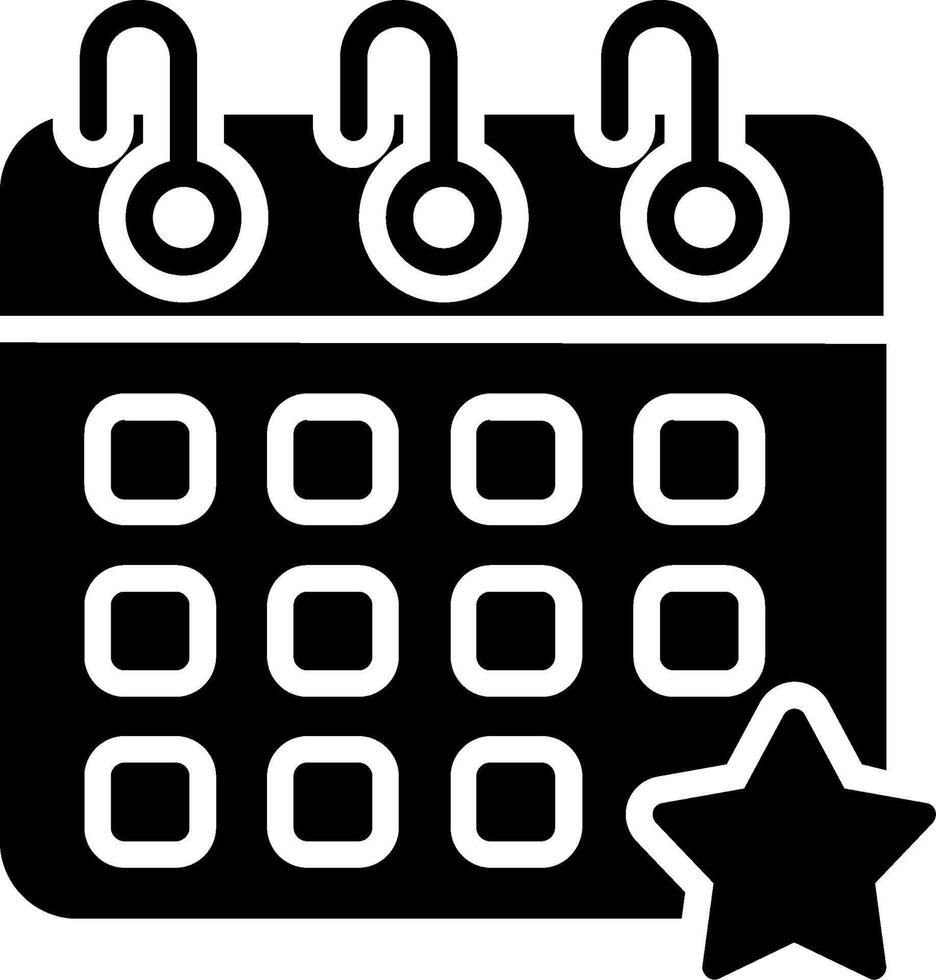 Event calendar Glyph Icon Design vector