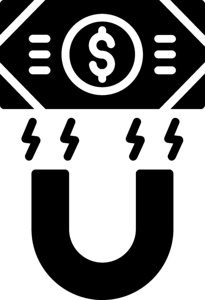 Money Magnet Glyph Icon Design vector