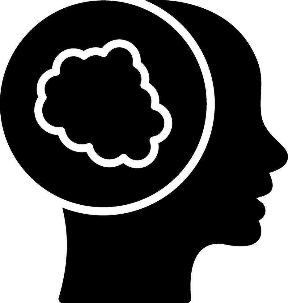 Think Glyph Icon Design vector