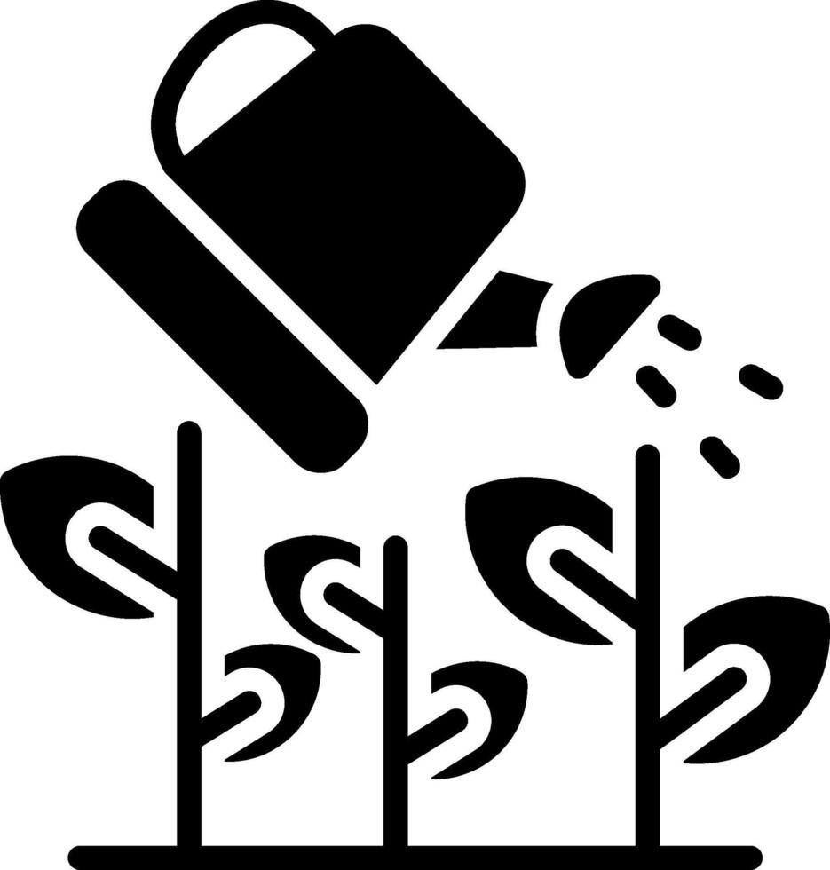 Watering Plants Glyph Icon Design vector