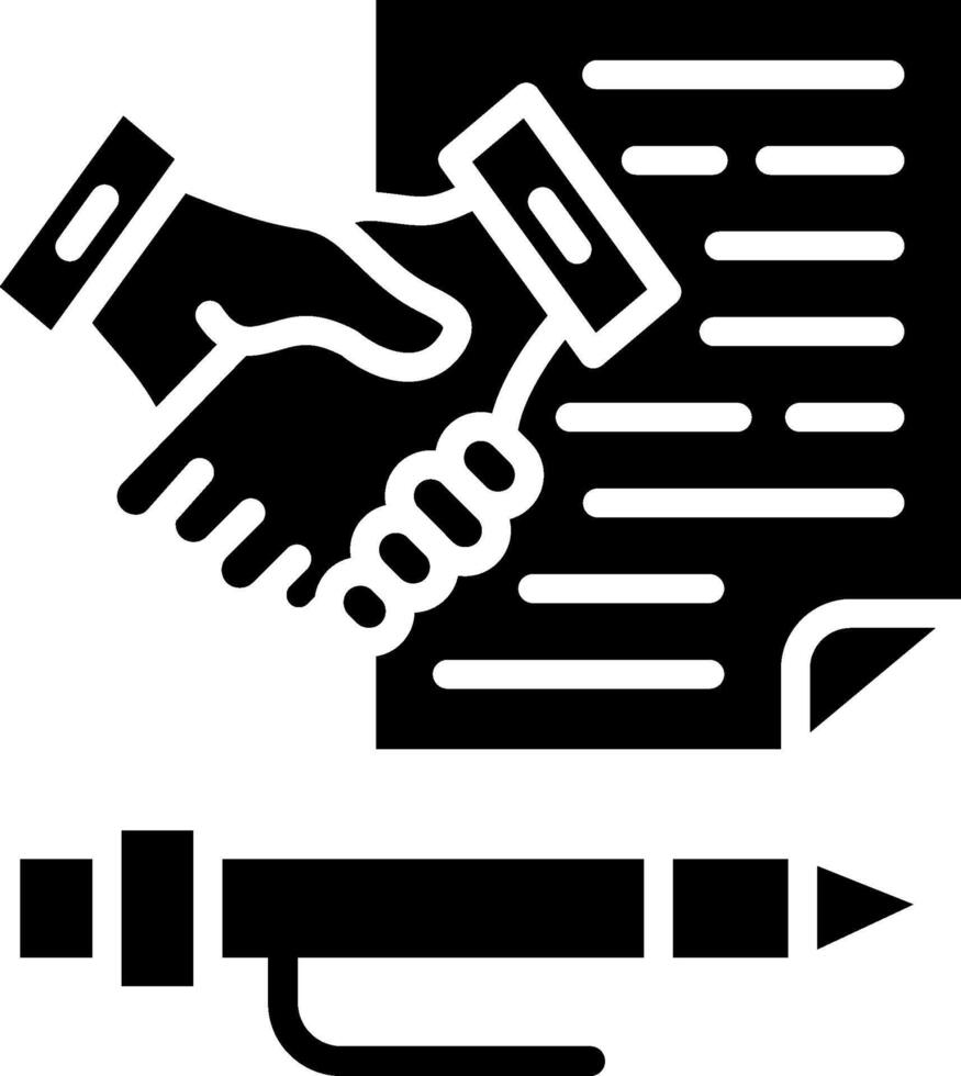 Contract agreement Glyph Icon Design vector