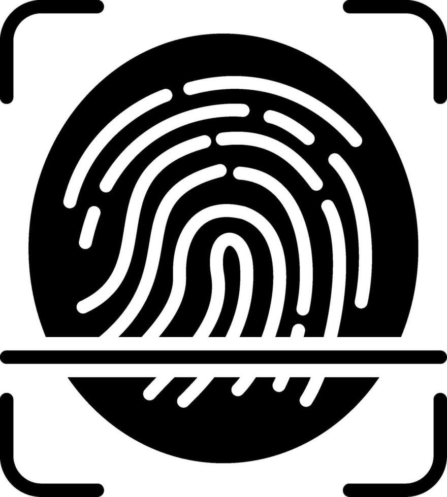 Fingerprint Sensor Glyph Icon Design vector
