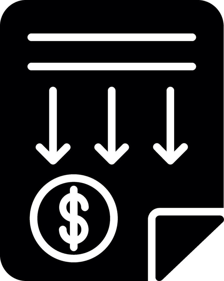 Low Sales Glyph Icon Design vector