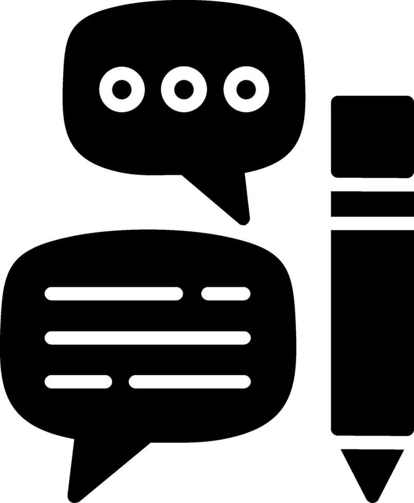 Writing Glyph Icon Design vector