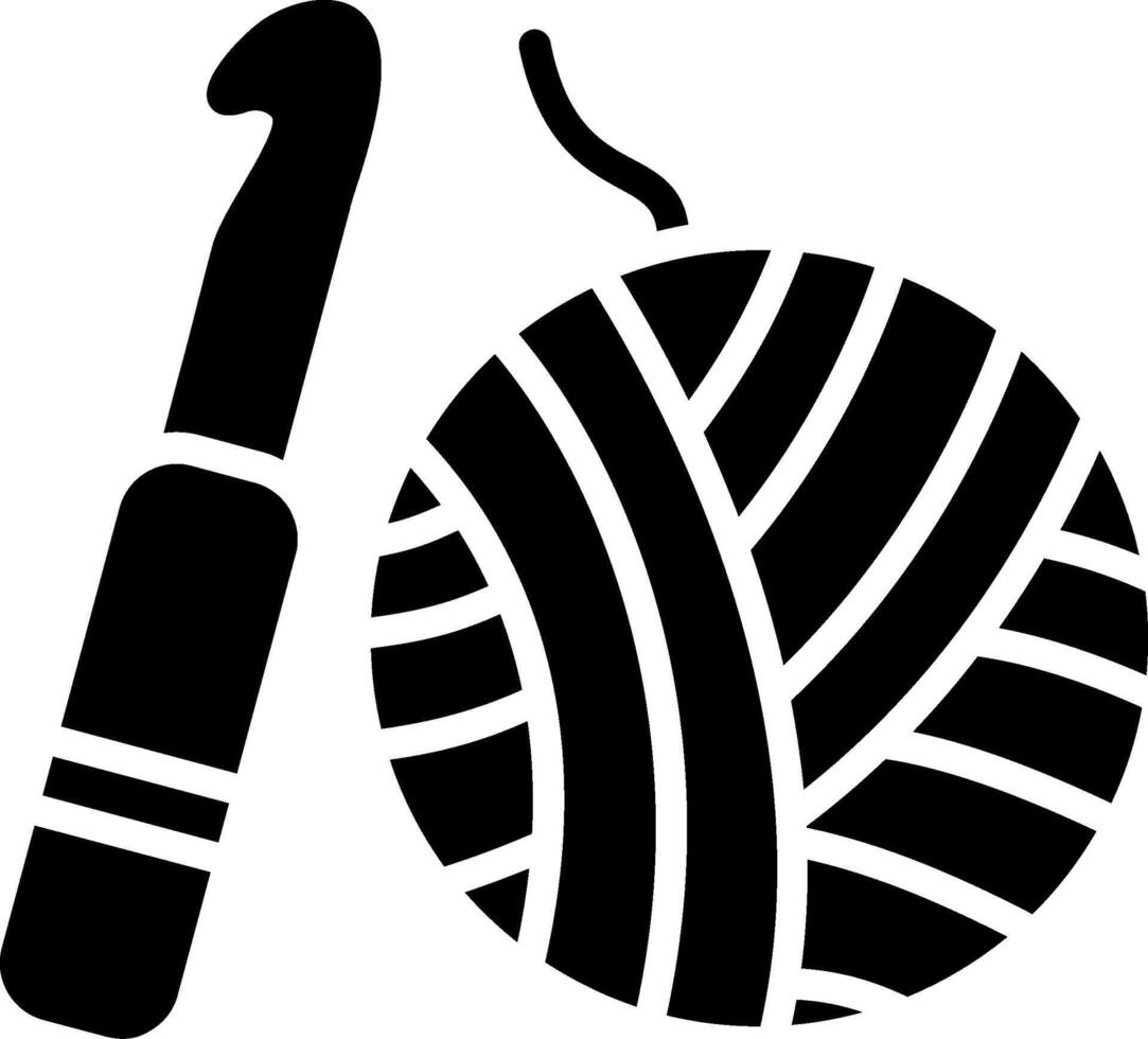 Knitting Glyph Icon Design vector