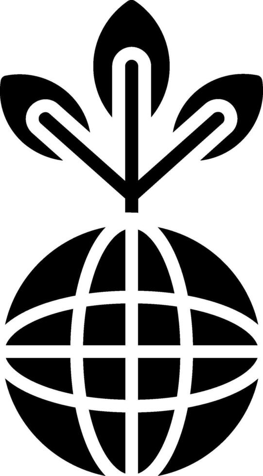 Green Planet Glyph Icon Design vector