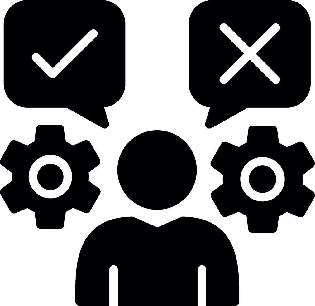 Decision Making Glyph Icon Design vector