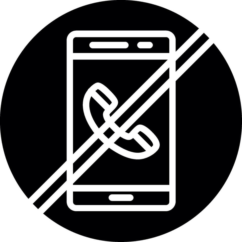 No Phone Glyph Icon Design vector