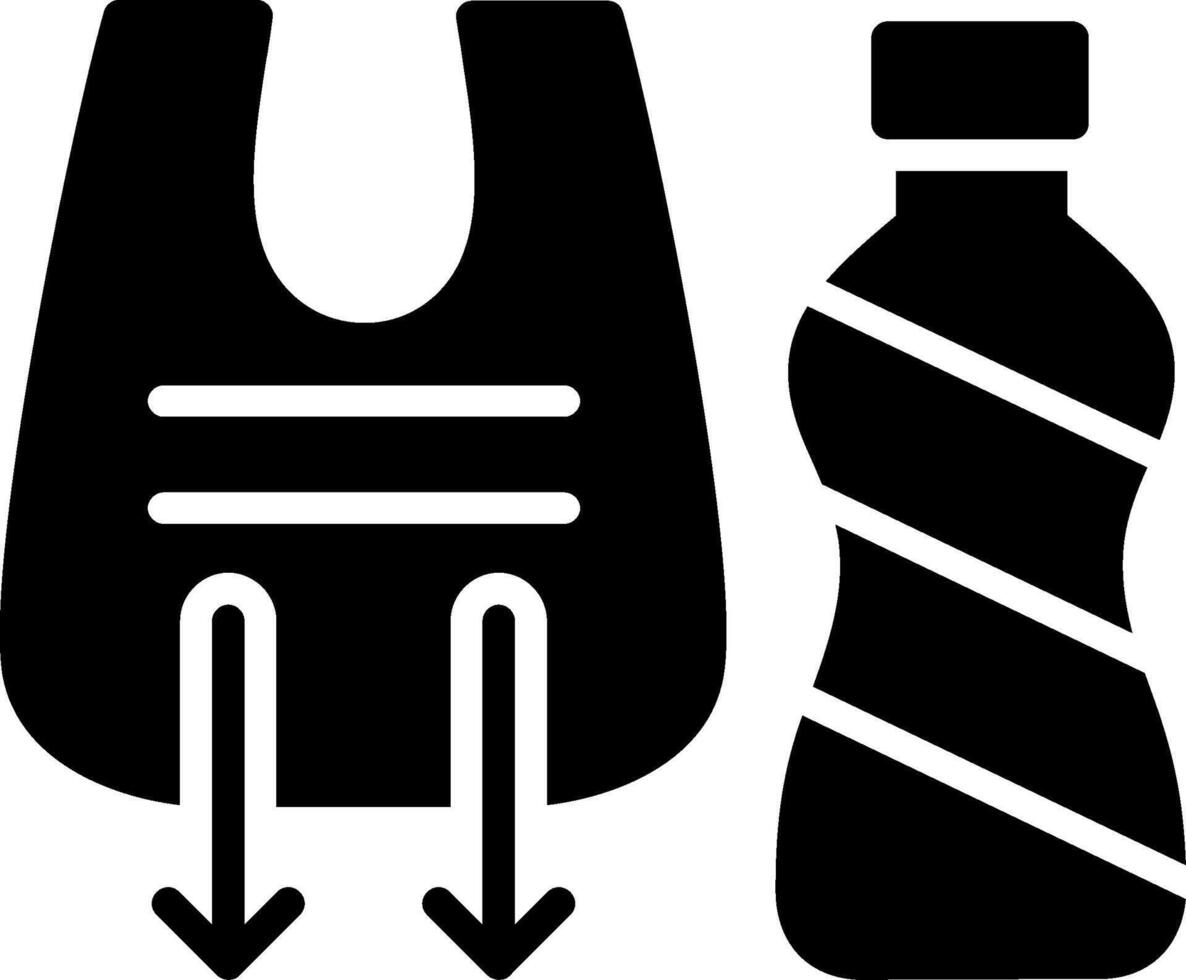 Reduce Plastic Glyph Icon Design vector