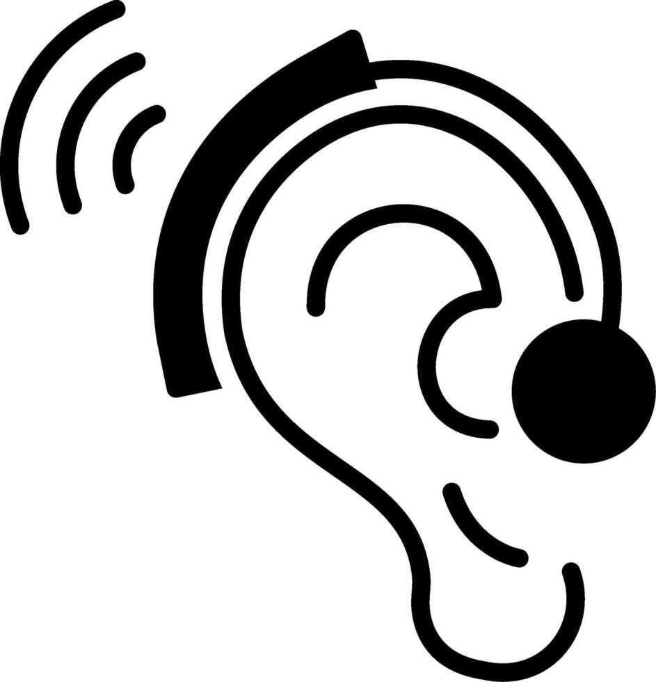Hearing Glyph Icon Design vector