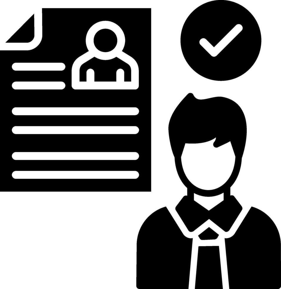 Hired Glyph Icon Design vector