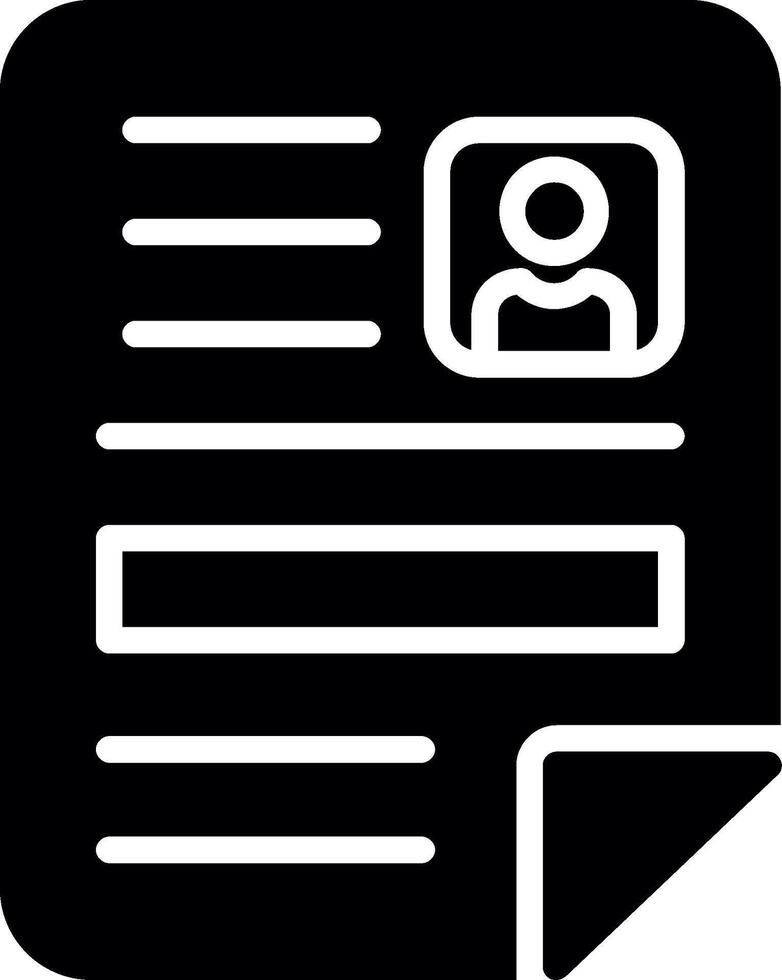 CV Glyph Icon Design vector
