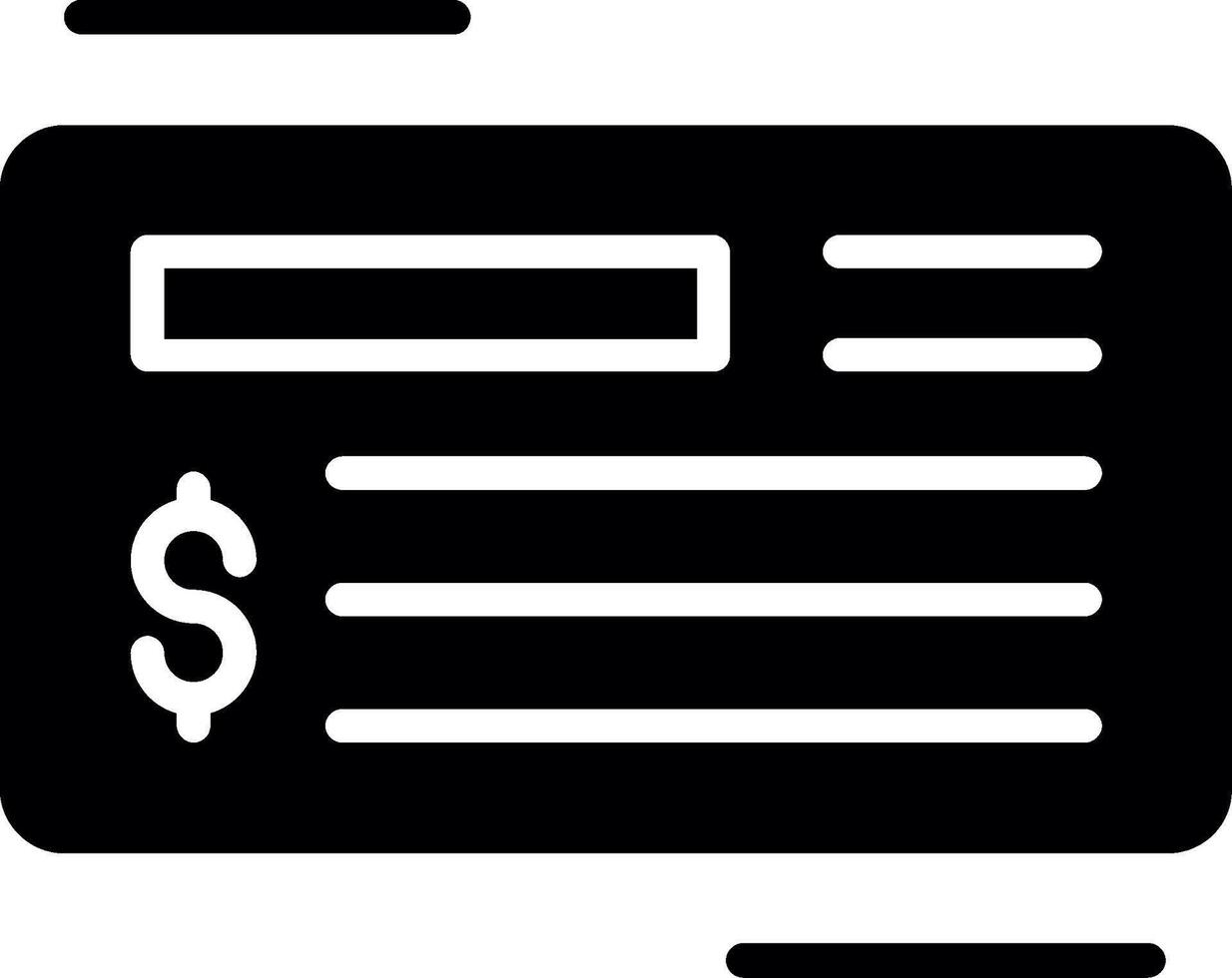 Cheque Glyph Icon Design vector