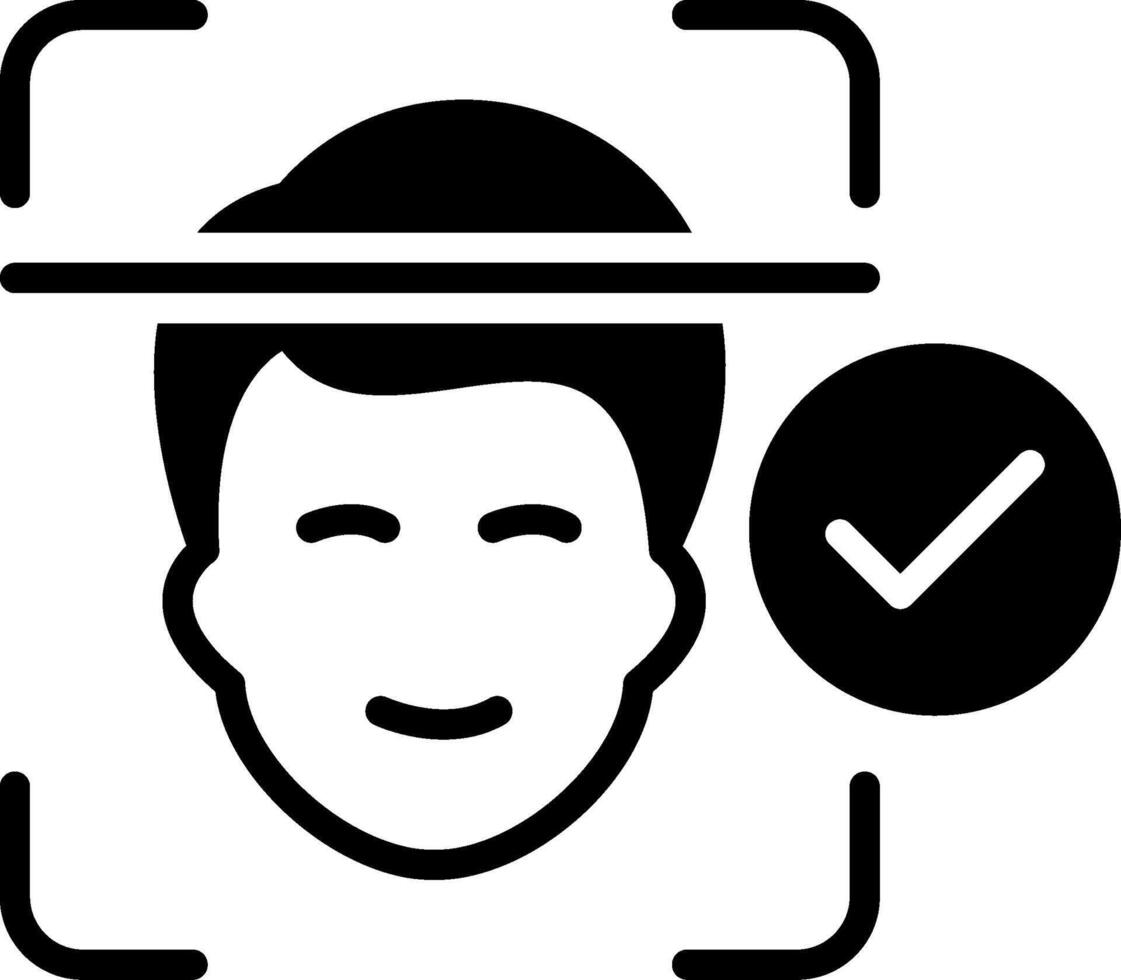 Face Id Glyph Icon Design vector