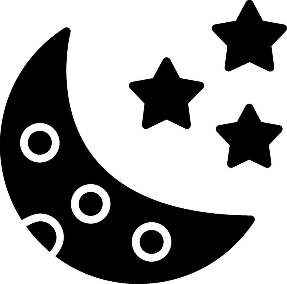 Half Moon Glyph Icon Design vector