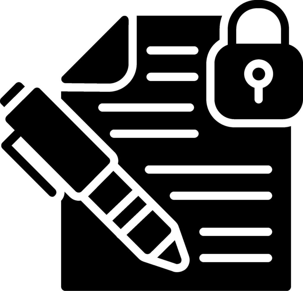 Confidential Glyph Icon Design vector
