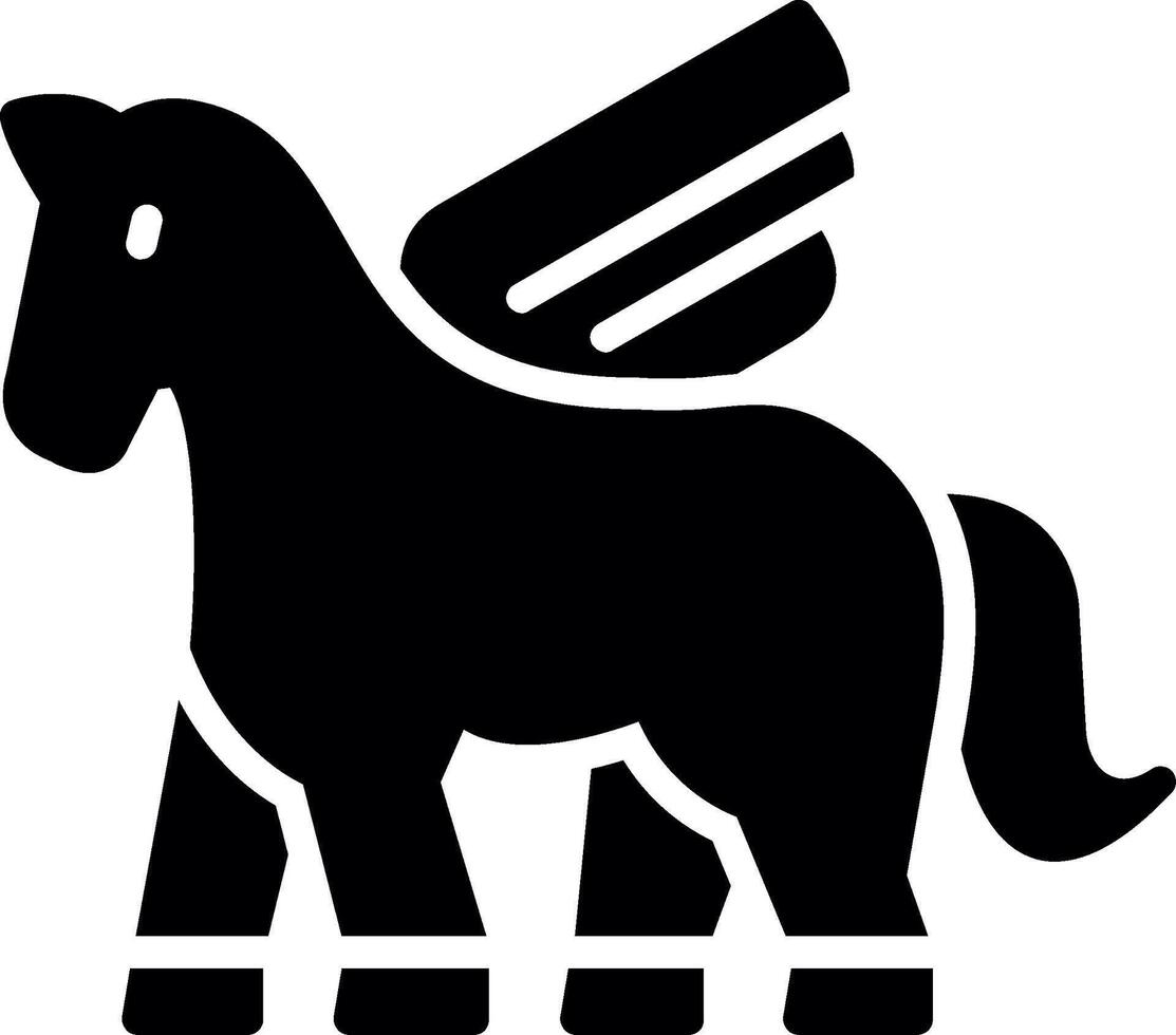 Pegasus Glyph Icon Design vector