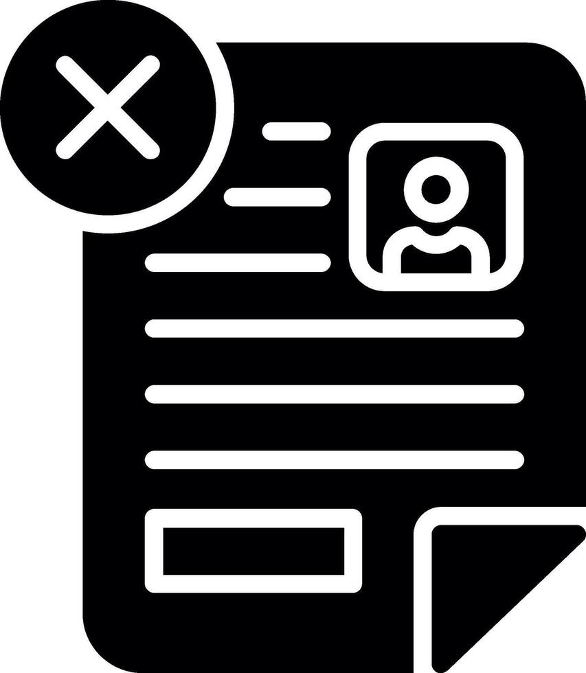 Rejected Glyph Icon Design vector
