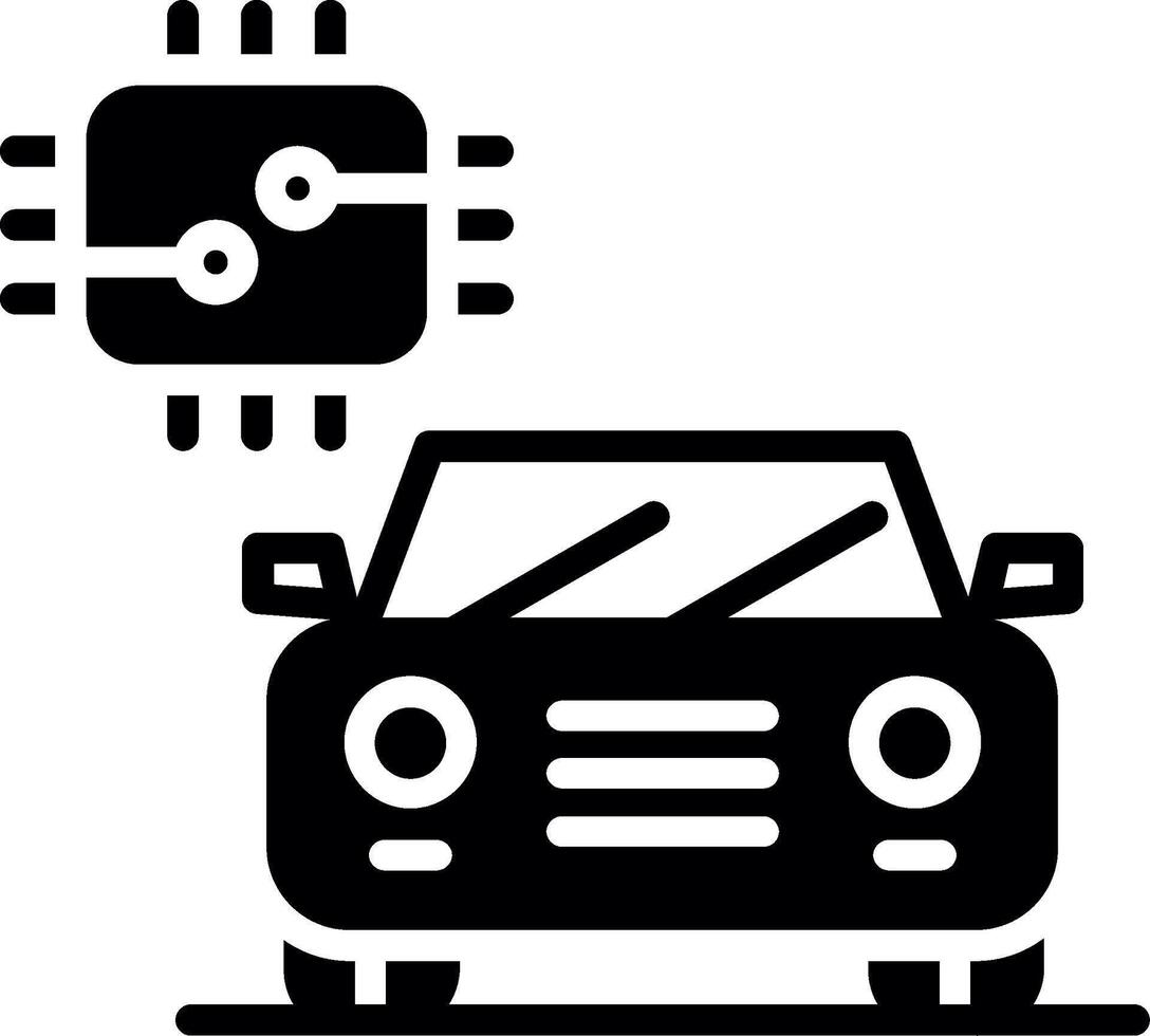 Smart Car Glyph Icon Design vector