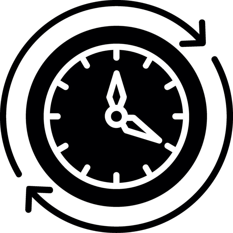 Overtime Glyph Icon Design vector