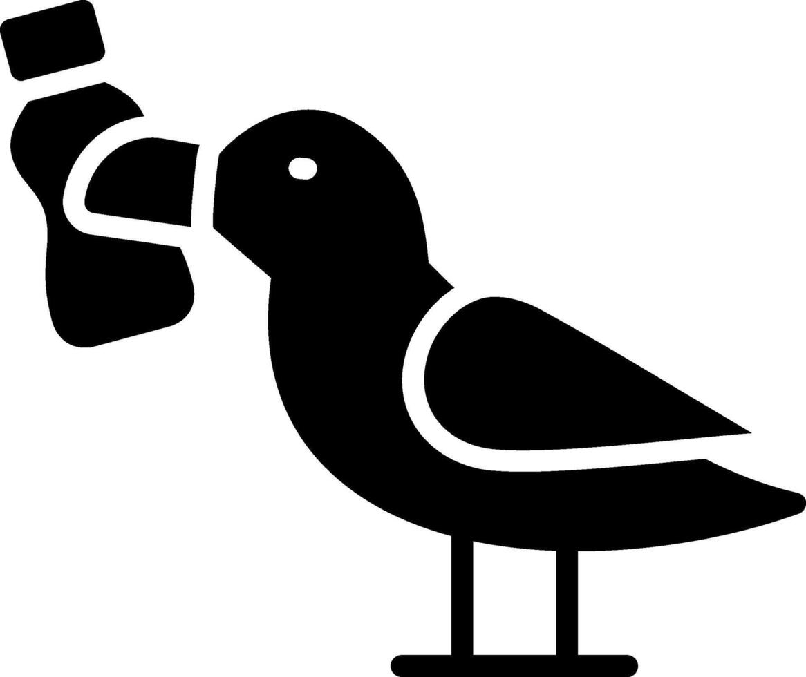 Seagull Glyph Icon Design vector